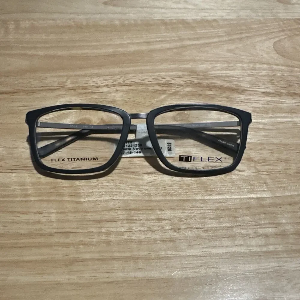 Ti Flex Extended Fit Titanium Frames T1722 Matte Navy over Tort 57-18-145